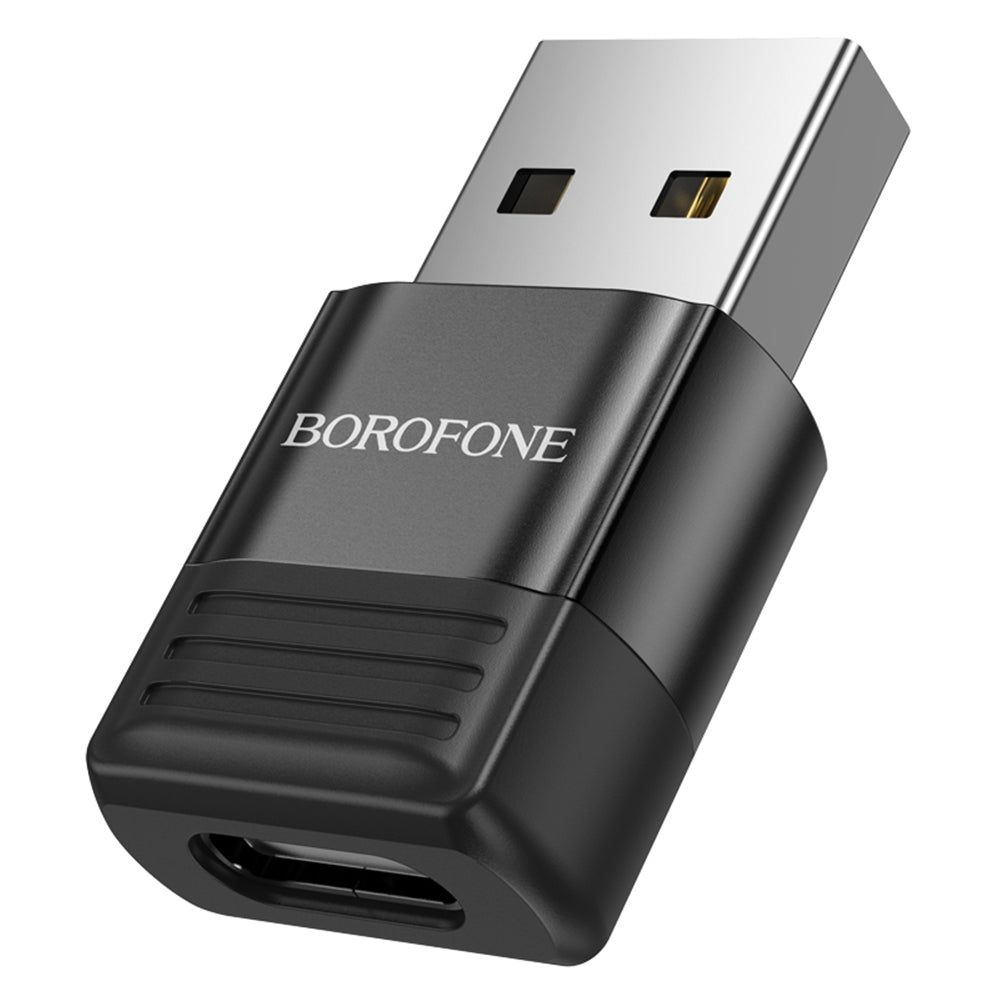 Adaptér pro data a nabíjení USB-C - USB-A Borofone BV18, černý