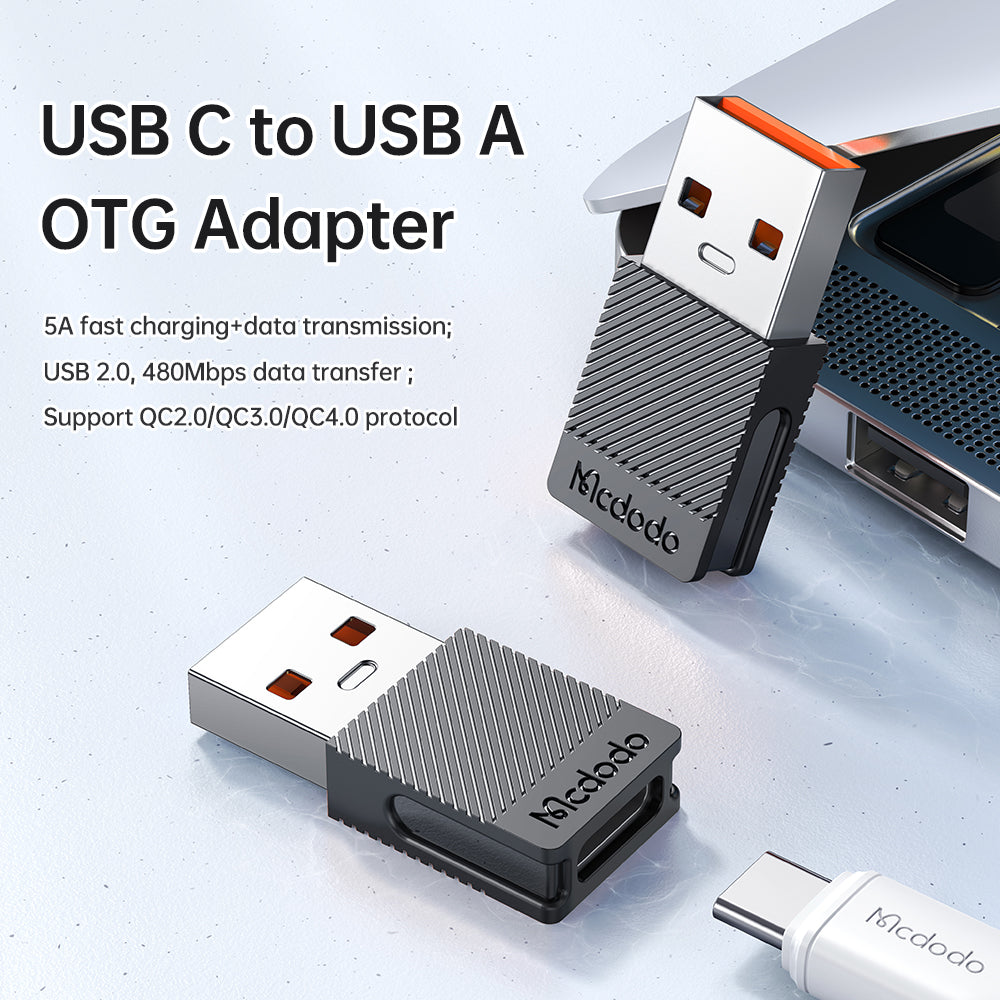 Adaptér pro data a nabíjení USB-C - USB-A McDodo OT-6970, černý