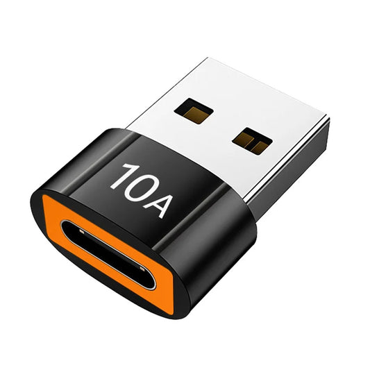 Adaptér pro data a nabíjení USB-C - USB-A Techsuit A7 HyperPort, černá oranžová