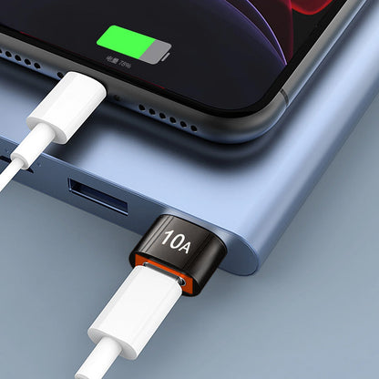 Adaptér pro data a nabíjení USB-C - USB-A Techsuit A7 HyperPort, černá oranžová