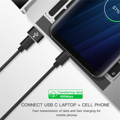 Adaptér pro data a nabíjení USB-C - USB-A Techsuit, černý