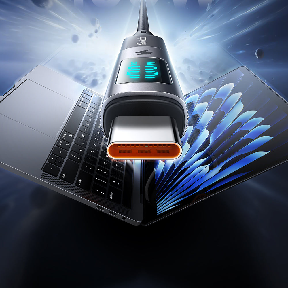 Adaptér pro data a nabíjení USB-C - USB-C McDodo OT-6090 Wales Display, černý