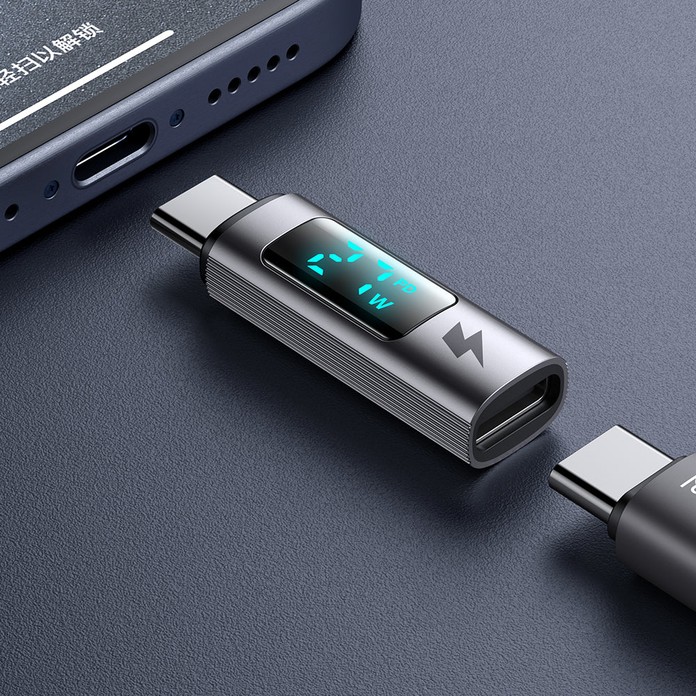 Adaptér pro data a nabíjení USB-C - USB-C McDodo OT-6090 Wales Display, černý
