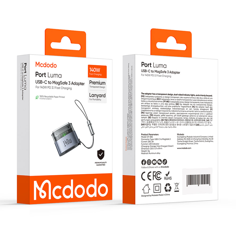 USB-C Nabíjecí adaptér - MagSafe 3 McDodo OT-8850, Černý