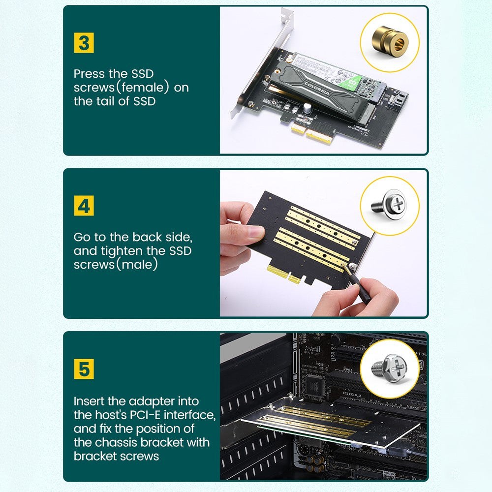 Adaptér rozhraní SSD UGREEN CM302 (70504), NVMe M.2 / SATA - PCIe 3.0 X4