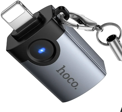OTG Lightning adaptér - USB-A HOCO UA46, šedý