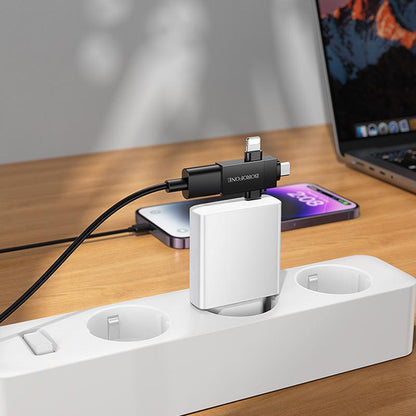 Adaptér OTG Lightning / microUSB / USB-C - USB-A Borofone BV26D, černý