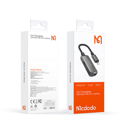 Adaptér OTG Lightning - USB-A McDodo CA-2690, Šedý