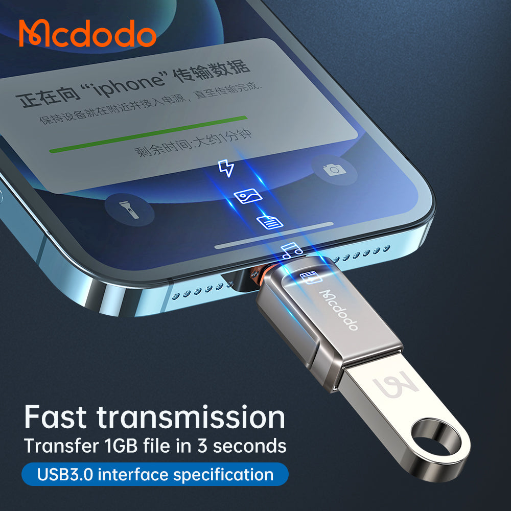 Adaptér OTG Lightning - USB-A McDodo OT-8600, Šedý