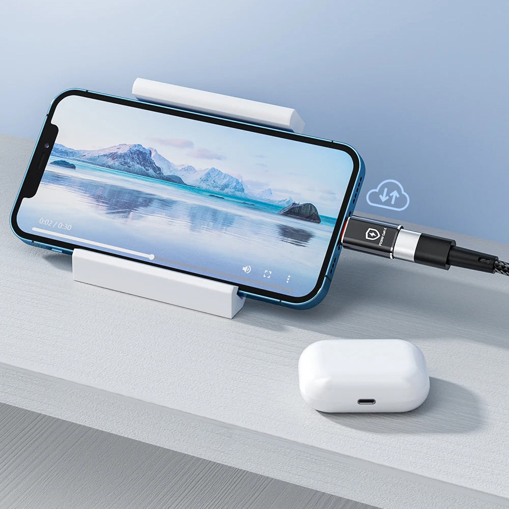 Adaptér OTG Lightning - USB-A Techsuit A6 HyperPort, Černý Oranžový