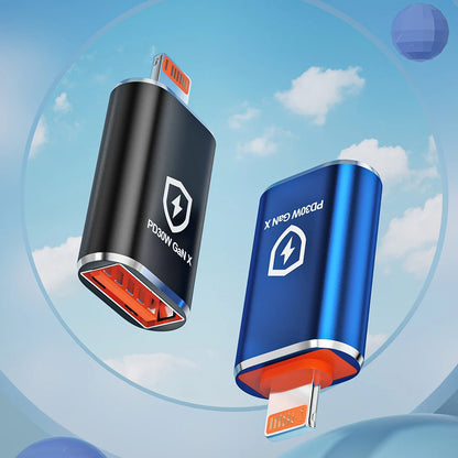 Adaptér OTG Lightning - USB-A Techsuit A6 HyperPort, Černý Oranžový