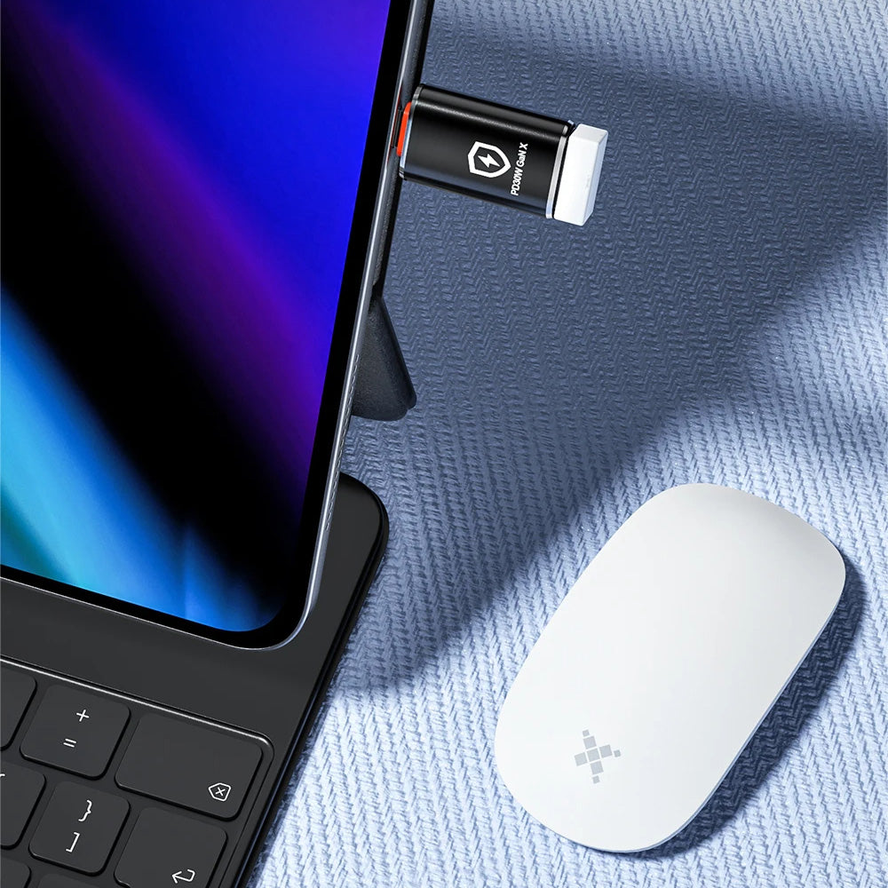 Adaptér OTG Lightning - USB-A Techsuit A6 HyperPort, Černý Oranžový