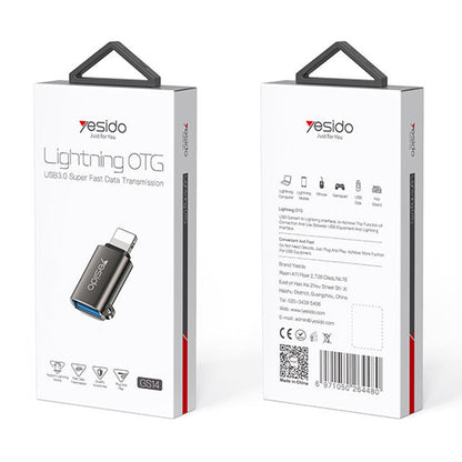 Adaptér OTG Lightning - USB-A Yesido GS14, Černý
