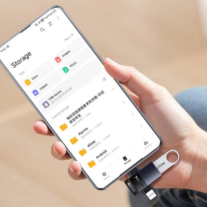 Adaptér OTG Lightning / USB-C - USB-A Yesido GS35, šedý