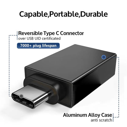 Adaptér OTG microUSB / USB-C - USB-A Techsuit A13 DuoVoltX, šedý, sada 2 kusy
