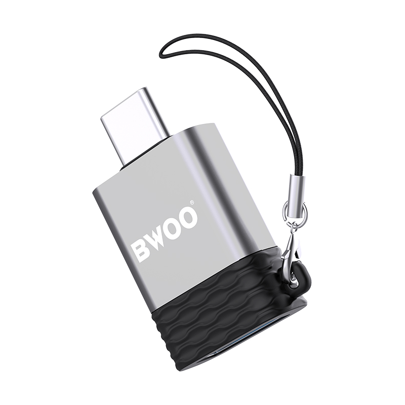 Adaptér OTG USB-A - USB-C BWOO BZ-35, Šedý