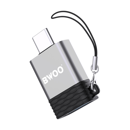 Adaptér OTG USB-A - USB-C BWOO BZ-35, Šedý