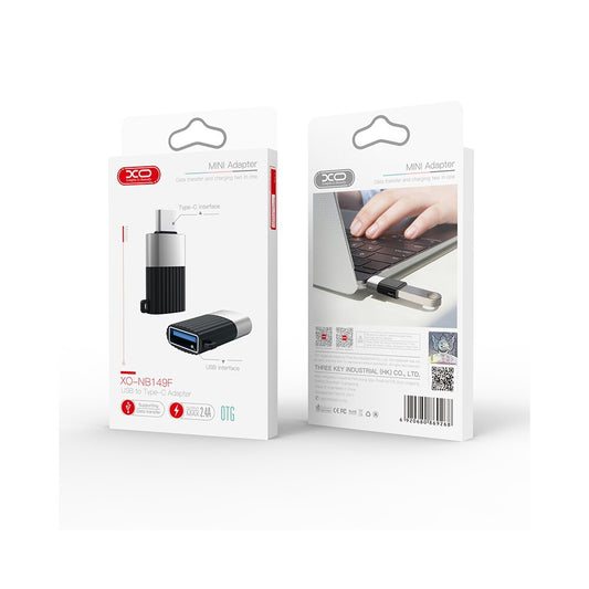 Adaptér OTG USB-A - USB-C XO Design NB149-F, Černý