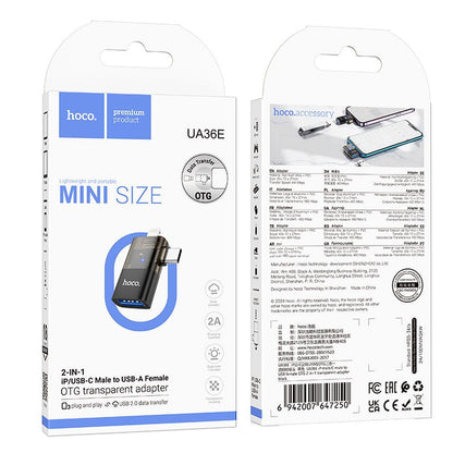 Adaptér OTG Lightning / USB-C - USB-A HOCO UA36E, Černý