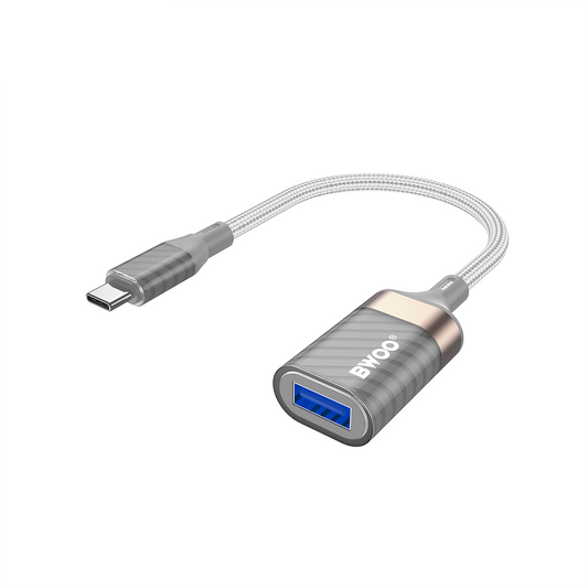 OTG USB-C to USB-A Adapter BWOO BZ69, Gray