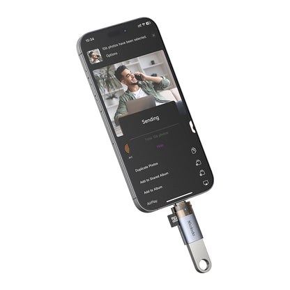 USB-C McDodo OT-7600 Card Reader, USB-A (OTG) - microSD, Black