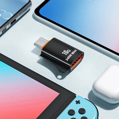 Adaptér OTG USB-C - USB-A Techsuit A1 HyperPort, Černá Oranžová