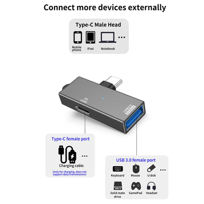 Adaptér OTG USB-C - USB-A Techsuit A21, Šedý