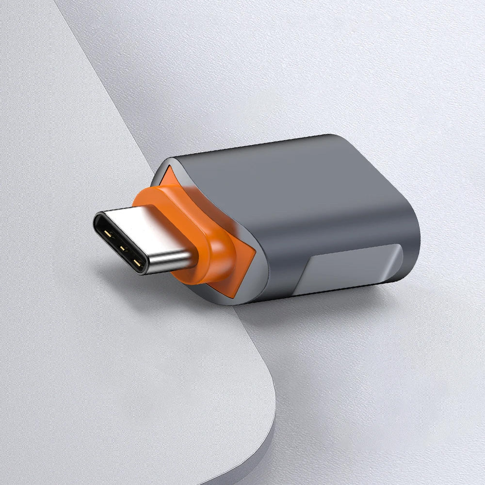 Adaptér OTG USB-C - USB-A Techsuit A9 SlateVolt, Šedá Oranžová