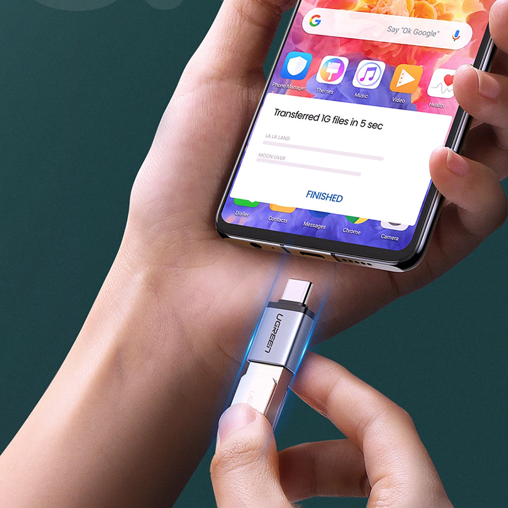 Adaptér OTG USB-C - USB-A UGREEN US270 (50283), šedý