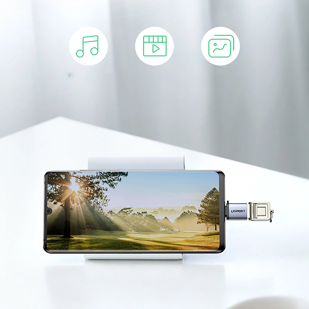 Adaptér OTG USB-C - USB-A UGREEN US270 (50283), šedý