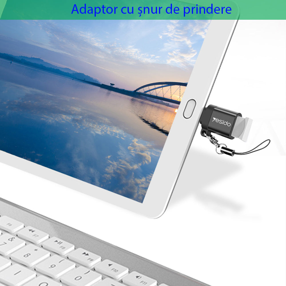 Adaptér OTG USB-C - USB-A Yesido GS06, Černý