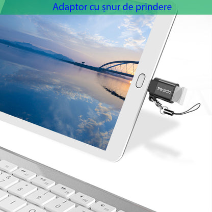 Adaptér OTG USB-C - USB-A Yesido GS06, Černý