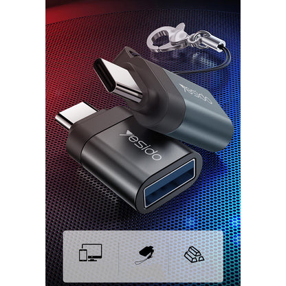 Adaptér OTG USB-C - USB-A Yesido GS06, Černý