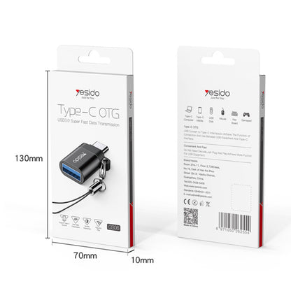 Adaptér OTG USB-C - USB-A Yesido GS06, Černý