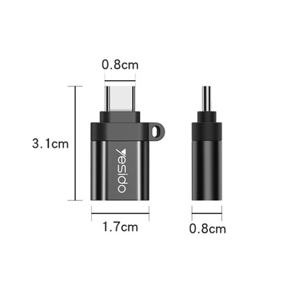 Adaptér OTG USB-C - USB-A Yesido GS06, Černý