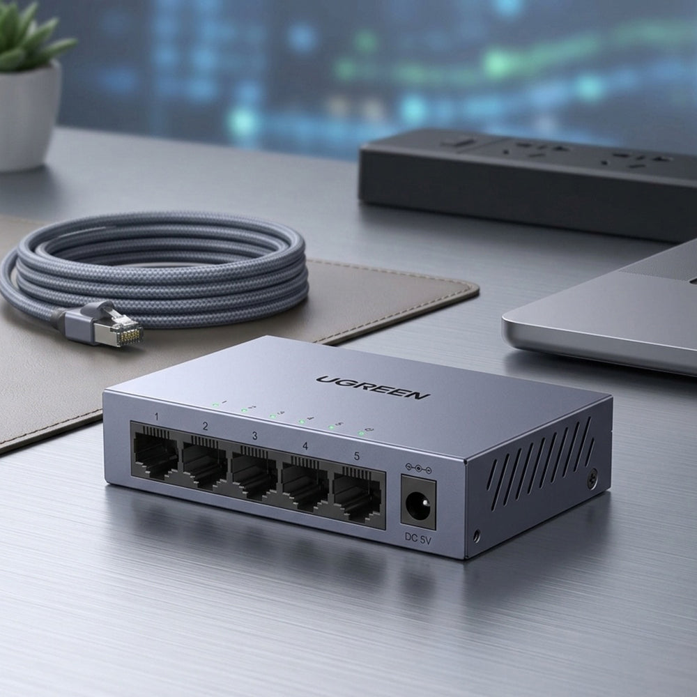 Síťový přepínač UGREEN CM933 (65956EU), 5 x RJ45, černý