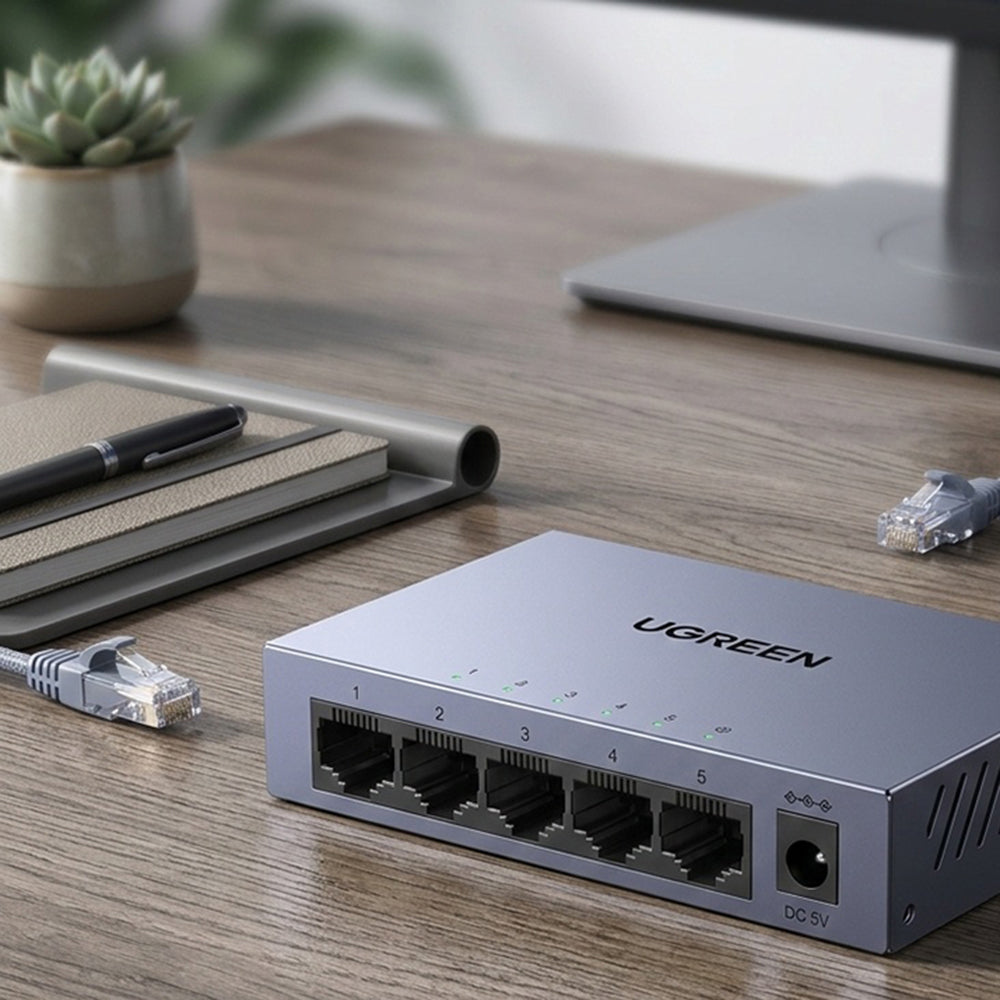 Síťový přepínač UGREEN CM933 (65956EU), 5 x RJ45, černý