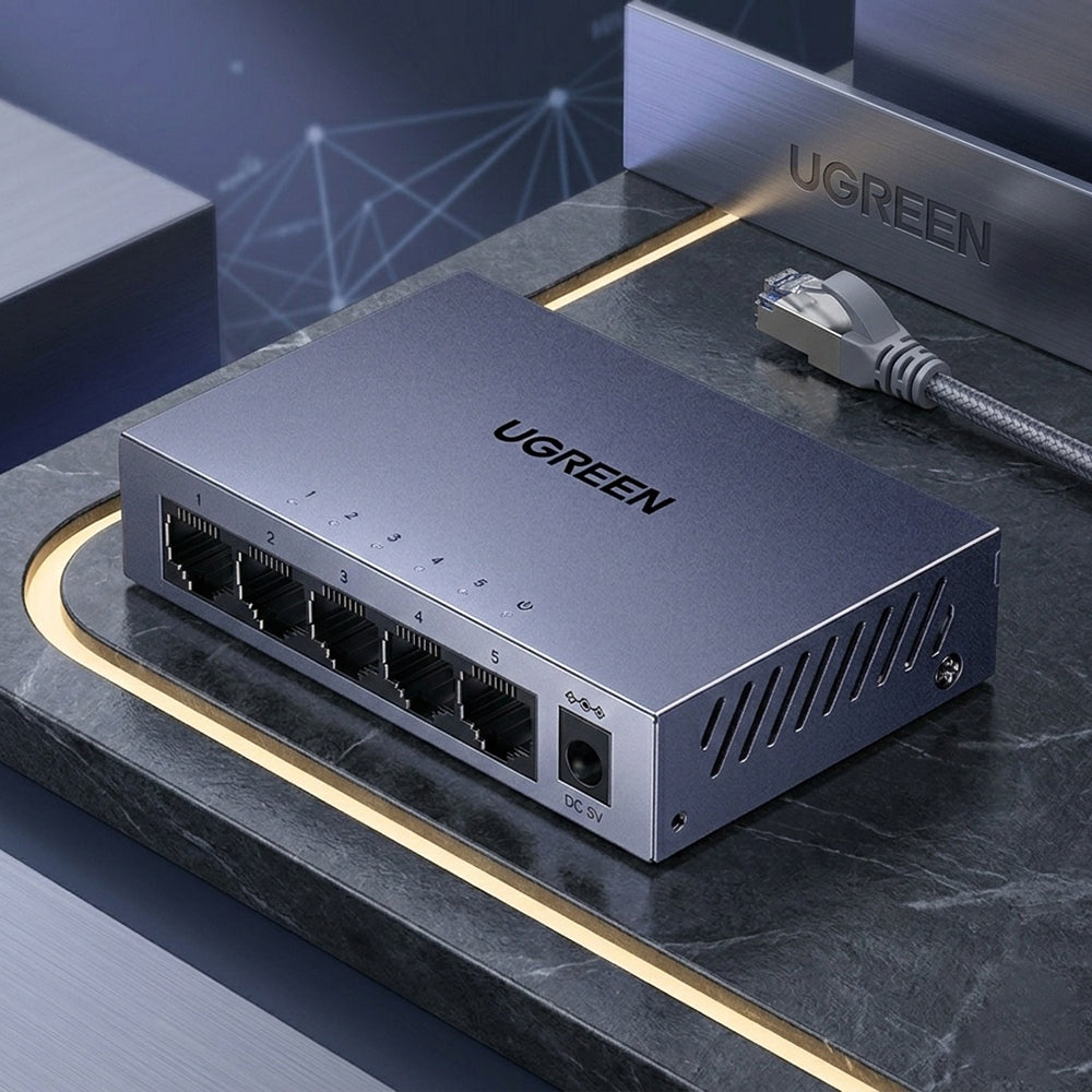Síťový přepínač UGREEN CM933 (65956EU), 5 x RJ45, černý