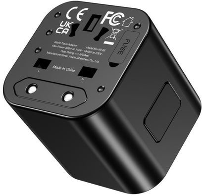 Adaptér síťový XO Design WL28 Travel US / UK / AU / CN / EU, Černý