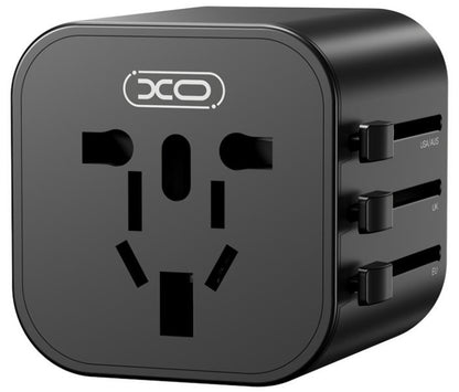 Adaptér síťový XO Design WL28 Travel US / UK / AU / CN / EU, Černý