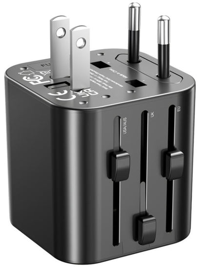Adaptér síťový XO Design WL28 Travel US / UK / AU / CN / EU, Černý