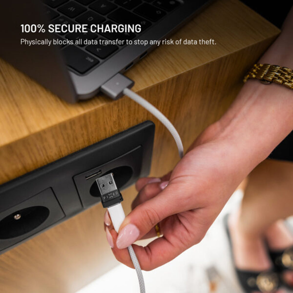 Adaptér USB Blokování dat Fixed, USB-A / USB-C, 2v1, Černý