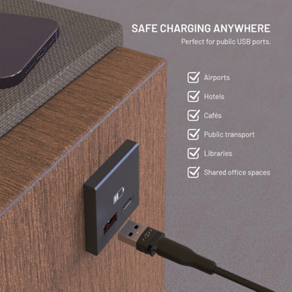 Adaptér USB Blokování dat Fixed, USB-A / USB-C, 2v1, Černý