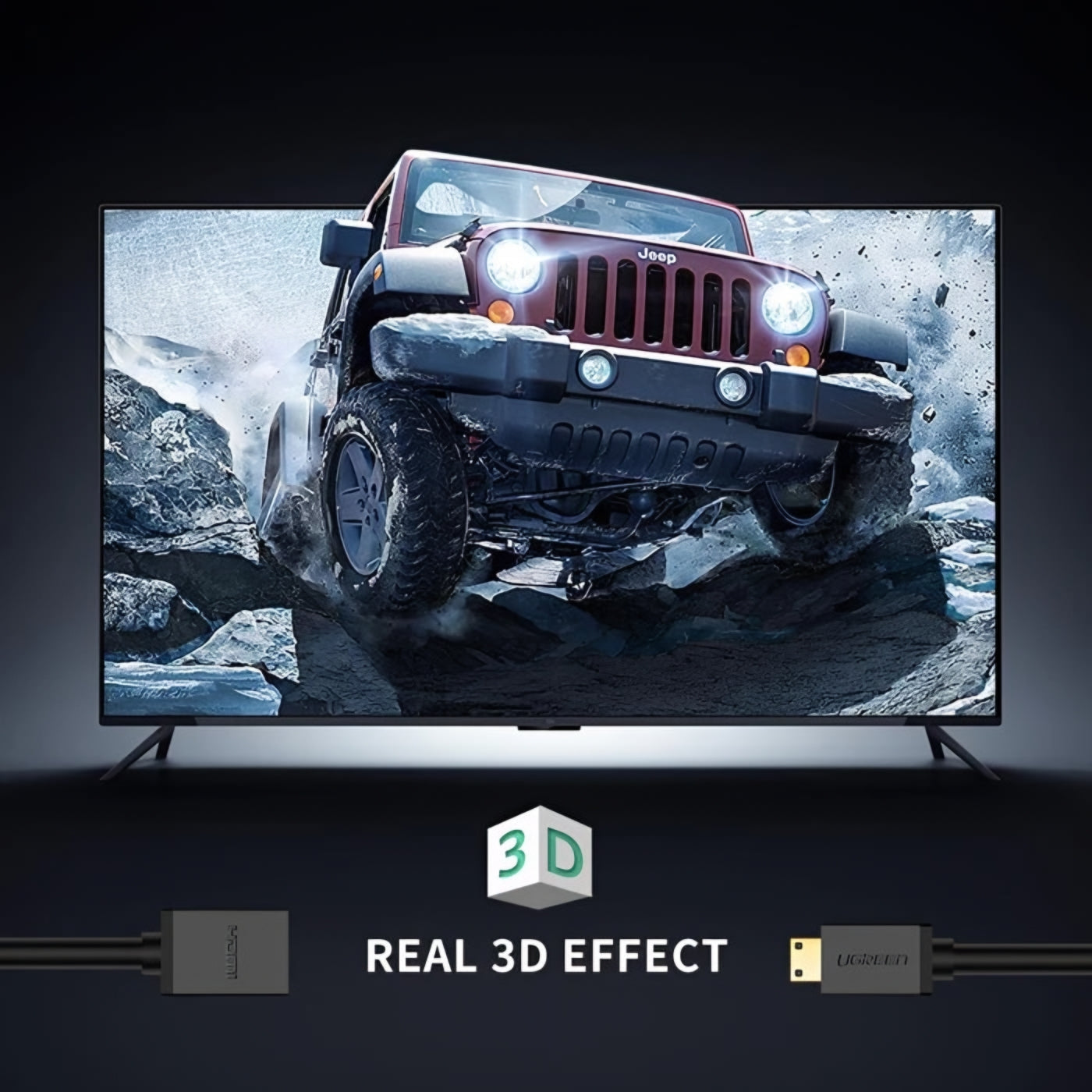 Video adaptér UGREEN 20137, miniHDMI - HDMI, 4K, Černý