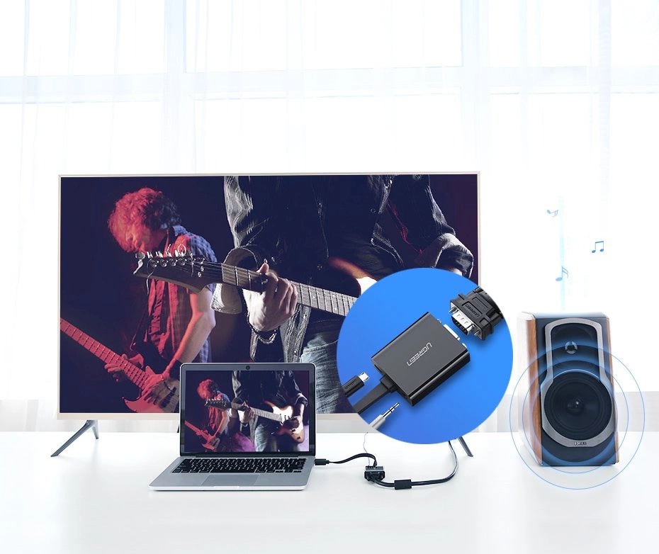 Video adaptér UGREEN MM103 (40248), HDMI - VGA, 1080P, černý