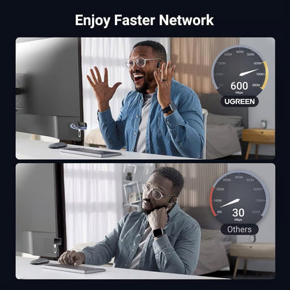 Bezdrátový adaptér UGREEN CM762 (35264), Dual Band, Wi-Fi 6, 600Mbps, Černý