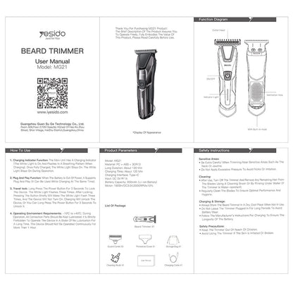 Yesido MG21 Shaver, Black