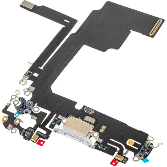 Páska s konektorem pro nabíjení - mikrofon Apple iPhone 15 Pro, stříbrná