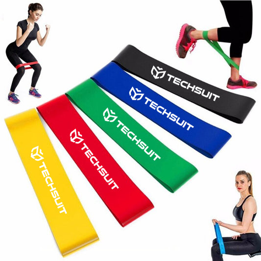 Fitness elastická páska Techsuit TS-01, sada 5 kusů, vícebarevná