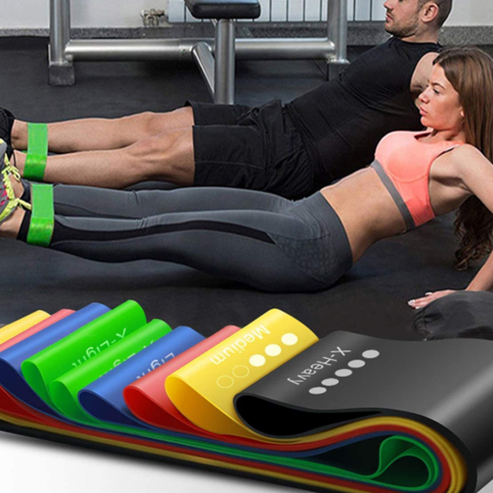 Fitness elastická páska Techsuit TS-01, sada 5 kusů, vícebarevná